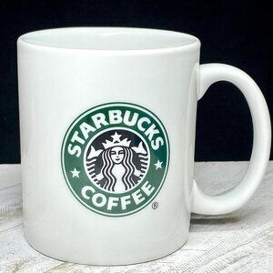 Collectible 2006 Starbucks 12 oz. White‎ Coffee/Tea Mug with Retired Siren Logo